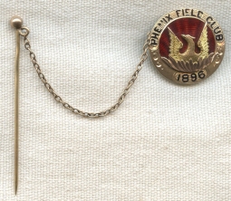 Circa 1896 14K Phenix Field Club Member Badge for Field Agents of Phenix Fire Insurance Co.