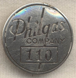 Rare 1930's Philgas Company Phillips 66 Worker / Employee Badge
