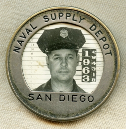 Great WWII San Diego Naval Supply Depot Guard Photo ID Badge