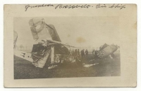 WWI Real Photo Post Card (RPPC) of Crashed US & German Aircraft