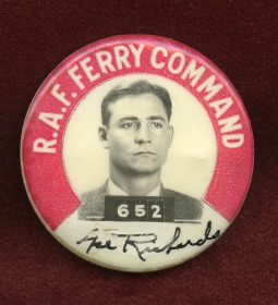 Ext, Rare Photo ID Badge of RAF Ferry Command (and Later CNAC) Pilot Ace Richards.