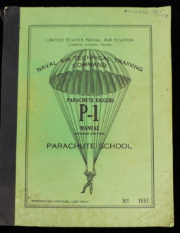 Rare WWII 1943 Revised Ed USN Parachute Riggers Manual P-1 Restricted #'d