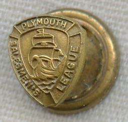Vintage 1950s Plymouth Automobile Salesmen's League Lapel Pin