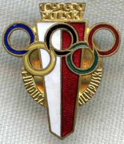 Vintage 1960 Polish Winter Olympics (VIII) Team Fund Raising Pin