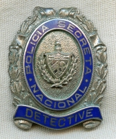 Extremely Rare 1940's Cuban Policia Secreta Nacional Detective Badge