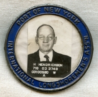 WWII Port of New York International Longshoremen's Assoc. (ILA) Photo ID Badge