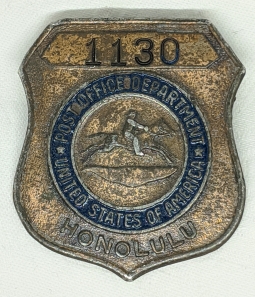 Scarce 1960's Honolulu Hawaii Postal Employee Badge #1130