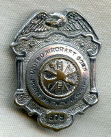 Late 1940s Pratt & Whitney Aircraft Fire Department Crash Crew Badge