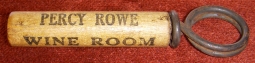 Pre-1900 Advertising Corkscrew from Percy Rowe Wine Room of Portsmouth, New Hampshire
