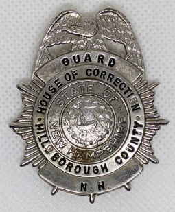 1950's Prison Guard Badge from House of  Correction, Hillsborough County, NH