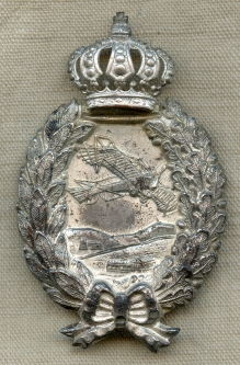 Rare Late WWI Bavarian Pilot Badge. Cliche Conversion From Prussian Badge.