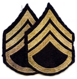 Pair of Mid-WWII US Army Rank Stripes for Staff Sergeant