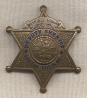 Early 1950's "Matron" Deputy Sheriff Badge from Contra Costa County California