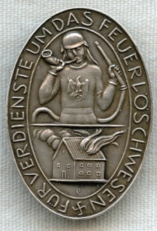 Rare Nazi Era Prussian Firefighter Service Medal Erinnerungszeichen Verdienste um das Feuerloschwese