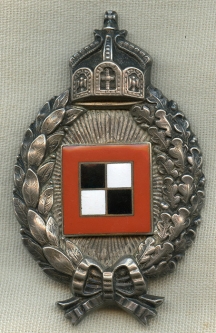 Beautiful WWI Prussian Observer Badge. Unmarked by Juncker in Silver-Plated Tomback