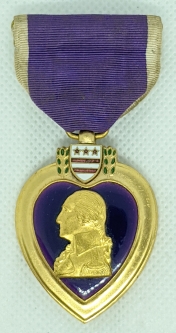 Later WWII US Forces Purple Heart Medal Slot Brooch Unnamed