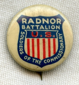 Unusual WWI US Radnor (Pennsylvania) Battalion Celluloid Pin