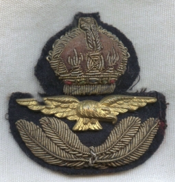 Well worn WWII Royal - Royal Canadian - Royal Australian AF (RAF-RCAF-RAAF) Officer Hat Badge