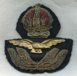 Nice Salty WWII Royal Air Force RAF - RCAF - RAAF Officer Service Dress Hat Badge
