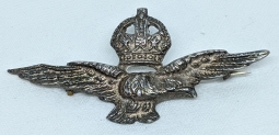 Lovely Early WWII RAF Sweetheart Pin in Sterling Silver. Probably Made in Canada.