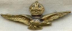 Nice WWII Royal Air Force RAF Sweetheart Pin in Gilt Bronze