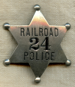 Ca 1900's RR Police Badge from California, Made by Chipron.