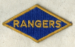 Lightly used/soiled WWII US Army Ranger Battalions Patch Approved Design (D-Day) Shoulder Patch