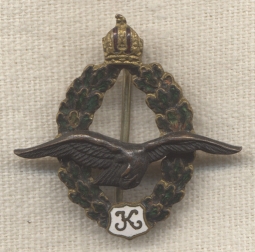 Rare Circa 1917 WWI Miniature Austrian Pilot Badge