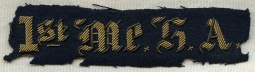 Rare 1st Maine Heavy Artillery Officer Veteran's Badge or Insignia in Bullion on Dark Blue Wool