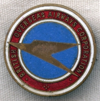 Rare Circa 1939 - 1940 Numbered British Overseas Airways Corp BOAC Employee ID Badge