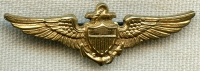 Rare Early WWII USN Pilot Wing for Overseas Cap Made by Beverlycraft
