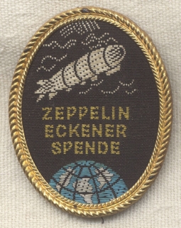 Rare, Large Size 1927 Zeppelin-Eckener Donation Badge
