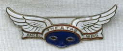 Rare Sterling WWII American Theatre Wing Badge