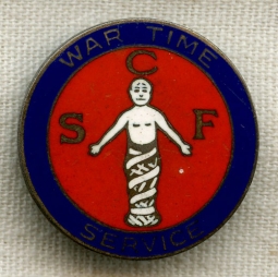 Rare Sterling Silver WWII Save the Children Fund (SCF) Wartime Service Badge