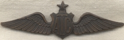 Rare WWII US Army Civilian ATC Pilot Wing