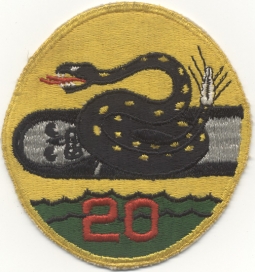 Rare WWII US Navy MTB RON 20 Motor Torpedo Boat Squadron 20 Jacket Patch