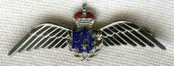 WWII Royal Canadian Air Force RCAF Cap or Sweetheart Wing by Birks in 10K White Gold