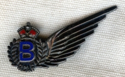 Beautiful & Rare WWII RCAF Air Bomber Wing by Birks in Sterling