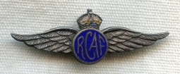 WWII RCAF (Royal Canadian Air Force) Sweetheart Wing in Enameled Sterling Silver