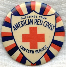 Scarce WWI American Red Cross (ARC) Canteen Service Pocket Mirror