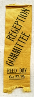 Rare 1896 Thomas Brackett Reed Day Reception Committee Ribbon for a Political Speech Given in Calif.