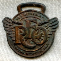 Great 1910s REO Motor Car Co. Bronze Watch Fob by Whitehead & Hoag