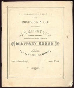 Wonderful 1870s Ridabock & Co. (was J.H. McKenney & Co.) Military Goods Catalog