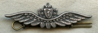 Rare WWII Royal Norwegian Air Force RNAF Pilot Hat Wing in Sterling Silver by Roden Bros Toronto