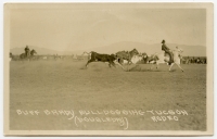 Vintage 1920s Postcard Buff "Big Buffalo" Brady Bulldogging at Tucson, AZ Rodeo by R.R. Doubleday