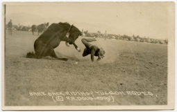 Vintage 1920s Postcard of Bareback Riding at Tucson, Arizona Rodeo by R.R. Doubleday