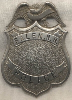 Large ca 1900s - 1910s Salem New Hampshire Police Badge