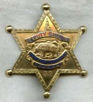 Stunning Circa Early 1940s San Bernardino Co, CA Deputy Sheriff Badge #99 by Entenmann