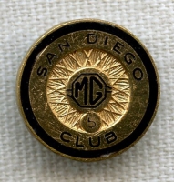 1950s Vintage San Diego, California MG Auto Club 5 Year Pin