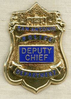 1970's-80's San Antonio Texas Deputy Chief of Police Badge